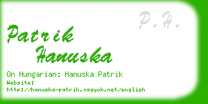 patrik hanuska business card